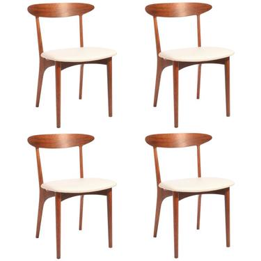 Kurt Ostervig Walnut and Leather Dining Chairs