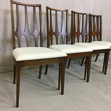 Set of Four Broyhill Brasilia Walnut Dining Chairs 