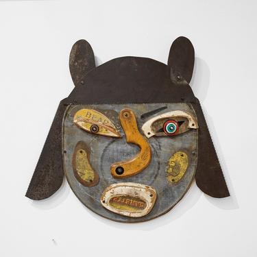 mark brown 'annette on the edge' folk art mask, folk artist, local artist,  assemblage art, americana art, americana, visionary art, mask 