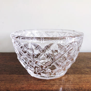 Vintage Tiffany &amp; Co. Bamboo Crystal Serving Bowl 