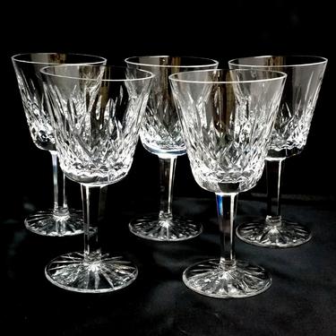 5 Waterford Lismore White Wine Glasses 6 7/8&quot; 