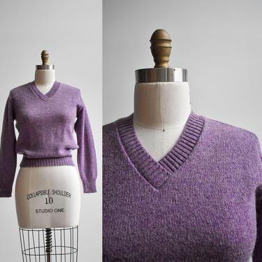 70s Purple V Neck Sweater 