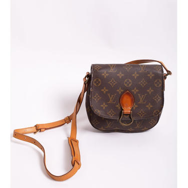 Vintage Louis Vuitton Saint Cloud Canvas and Leather Monogram Crossbody Bag LV Logo Satchel Mini Bag 