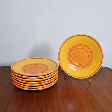 One Metlox Poppy Trail for Vernon Ware Orange and Yellow Saucer Plate 