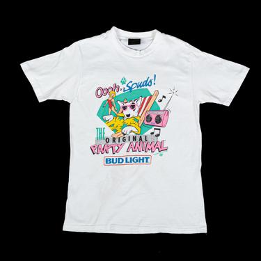 1987 Spuds MacKenzie Original Party Animal Bud Light T Shirt - Men's XS, Women's Small | Vintage 80s Beer Graphic Tee 