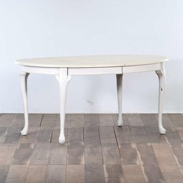 Painted Cottage Chic Queen Anne Dining Table W/ Leaf