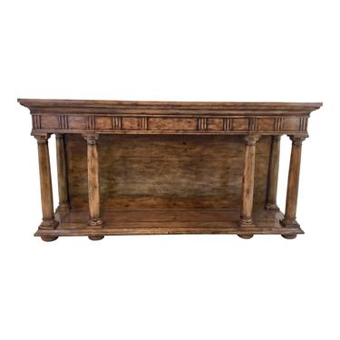 Transitional Thomas & Gray Portico Oak Finished Console Table