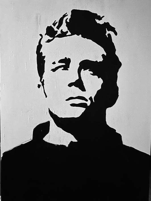 James Dean art, hand painted, 30x 40, black and white, classic Hollywood, wall decor, fine art 