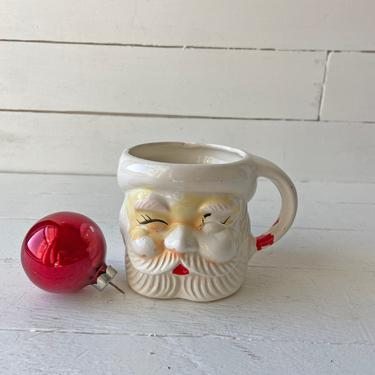 Vintage Ceramic Santa Claus Mug // Santa Face Mug Christmas Cup For Hot Coco // Unique Santa Christmas Planter // Santa Collector, Gift 