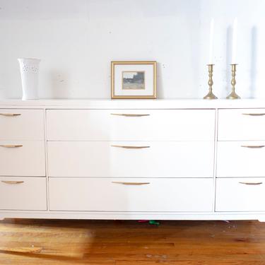 White and Gold Mid Century Modern Dresser, Kent | Antique Boutique - New York, NY | ATTIC White and Gold Mid Century Modern Dresser, Kent | Antique Boutique - New York, NY | ATTIC