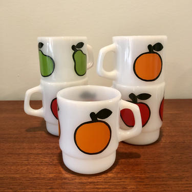 Vintage Fire-King Fruit Mugs                (set of 5) 