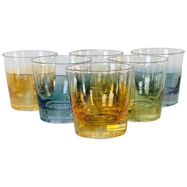 Vintage 1960s Iridescent Multi-Colored Glass Bar Tumblers, Set of 6 by 2bModern
