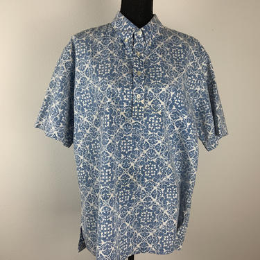 Vintage Men's Cooke Street Hawaiian Shirt Traditional Polynesian Design 