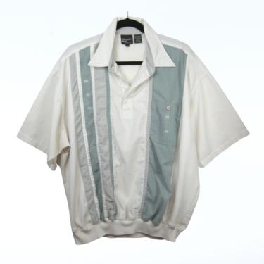 Vintage 70's pullover shirt - Teal panels