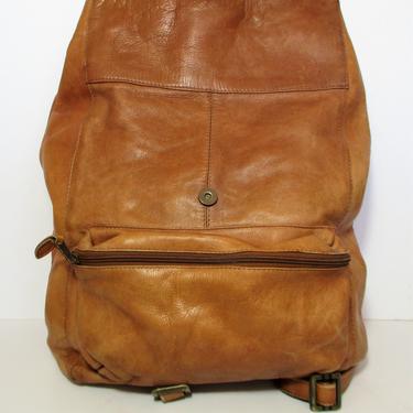 Vintage Georgetown Leather Design Large Brown Leather Backpack, Travel Bag, Carry On, Rucksack 