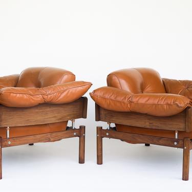 Rare Pair of Rosewood Lounge Chairs by Percival Lafer MP-13