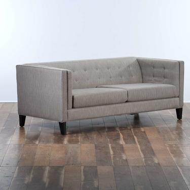 Contemporary Tufted Back Gray Sofa 