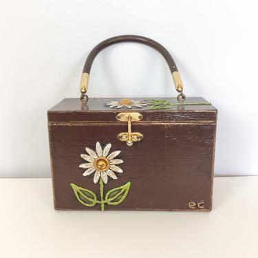 Vintage 60s purse | Vintage daisy box handbag | 1960s  Enid Collins top handle hand bag 