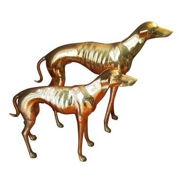 Pair of Mid Century polished brass Greyhounds by cestlavintage18