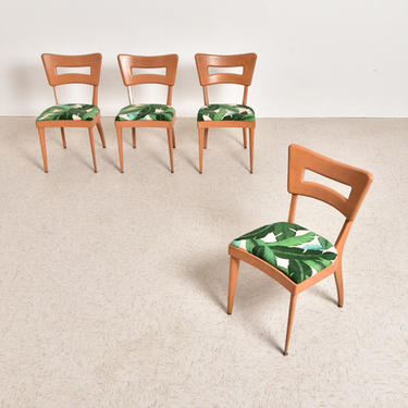 Vintage Heywood Wakefield Chairs with Banana Palm Leaf Upholstery