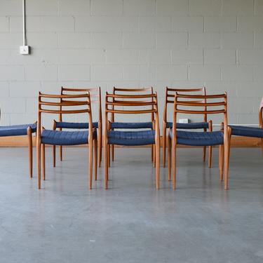 Set of 8 Møller Model 78 Dining Chairs Danish Modern Teak 