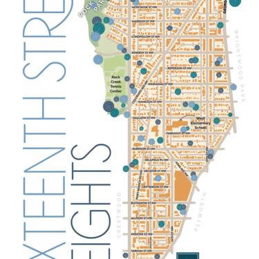 Sixteenth Street Heights neighborhood map print 11x17 
