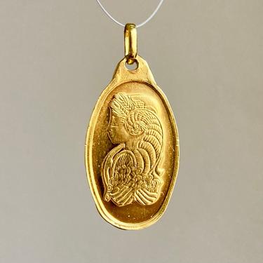 Vintage PAMP Suisse Fortuna 5g .9999 Gold Ingot Medallion Good Luck Pendant 