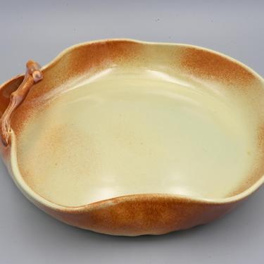Metlox Poppytrail Artware Low Flower Bowl, Single Handle | Vintage California Willis Prouty Pottery Art | Mid Century Modern Ceramic Dish 