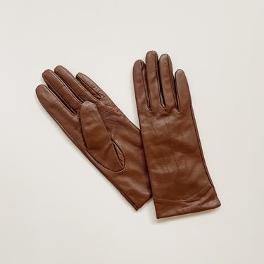 Vintage Caramel Leather Gloves