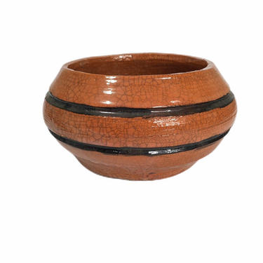 Vintage Terracotta Pottery Planter Pot, signed 