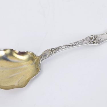 1900 Sterling Silver Berry Casserole Spoon Les Cinq Fleurs Daffodil Reed & Barton 