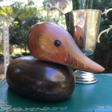 Vintage Wood Duck Decor | Friendship Gift for He/Him or She/Her or They/Them | Water Fowl Handmade Carving | Birthday Cheer Up Get Well Gift 