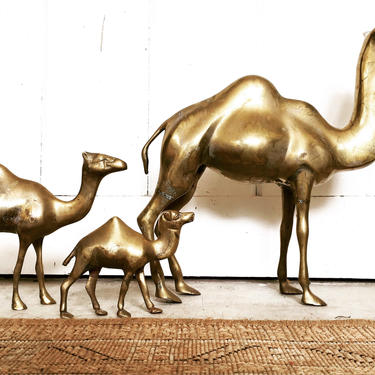 Vintage Semi-Solid Brass Camels (Sold Individually) 