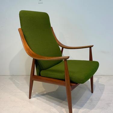 Mid Century Modern High Back Lounge Chair by Peter Hvidt &amp; Orla Mølgaard-Nielsen for John Stuart 