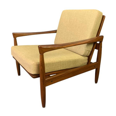 Vintage Danish Mid Century Modern Teak &amp;quot;Kolding&amp;quot; Lounge Chair by Erik Wortz 