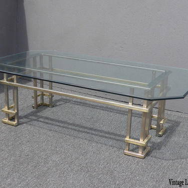Vintage Mid Century Contemporary Chrome Coffee Table in the Style of Guy Lefevre 