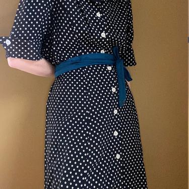 vintage polka dot button down dress 