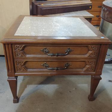 Vintage Side Table with Marble Top #2