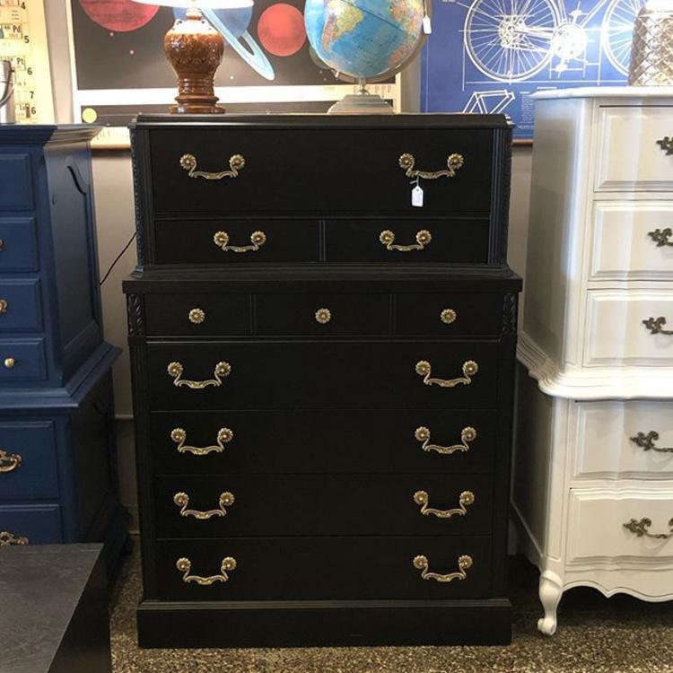                   Large Black Chest of Drawers