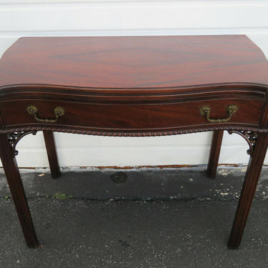 Mahogany Console Card Game Dining Extension Table with 4 Leaves 1484