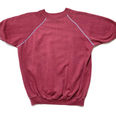 Vintage 1960s/1970s JC Penney Short Sleeve Sweatshirt ~ fits M to L ~ Crewneck ~ Gym 