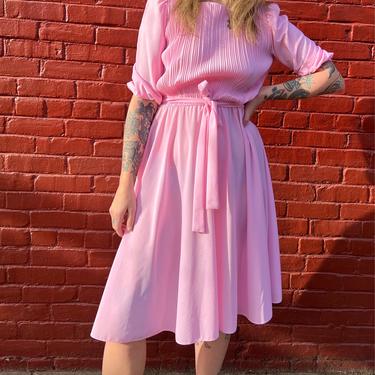 pink secretary dress