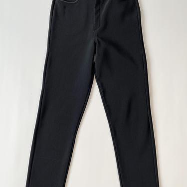 1980's Ribbed Super High Rise Black Pants