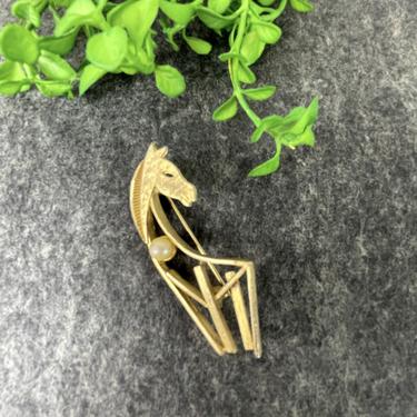 BSK modernist horse pin - vintage horse jewelry 
