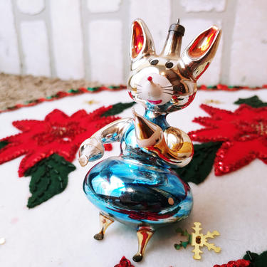 Vintage Made in Italy Italian Glass Mouse Ornament 