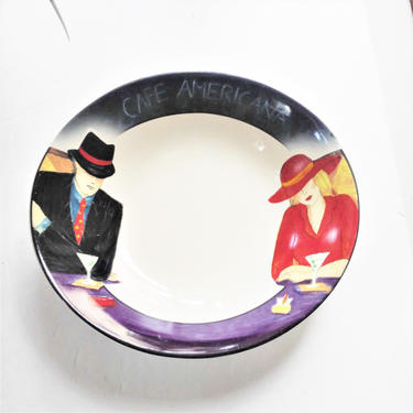 VINTAGE SANGO Cafe Americana Coupe Bowl// Cool Retro Collector Bowl// Art Deco Style 
