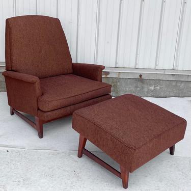 Mid-Century Modern Lounge Chair and Ottoman 