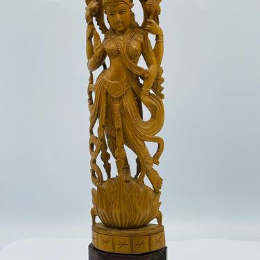 Vintage Beautiful Wood Carving from Sri Lanka -Female figure- amazing detail 