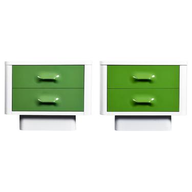 Pair Green Chapter One Nightstands by Broyhill Premier 