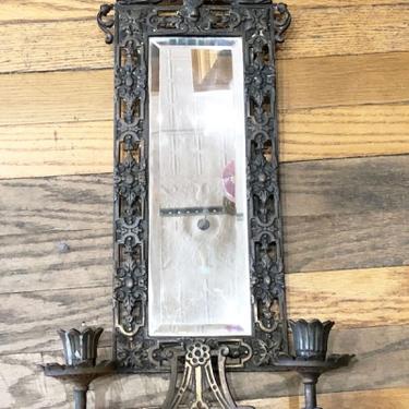 Circa 1880s Mirror with Candle Holder French Style with StylizedDolphins